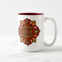 Red Hanukkah Mandala Coffee Mugs