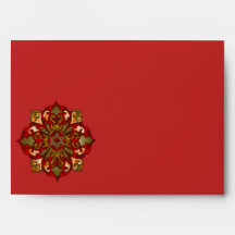 Red Hanukkah Mandala Envelope