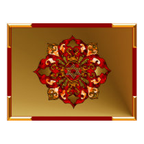 Red Hanukkah Mandala posters