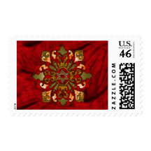 Red Hanukkah Mandala Stamps