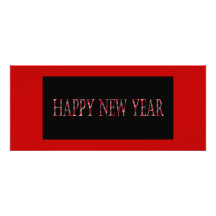 red happy new year personalized invitations