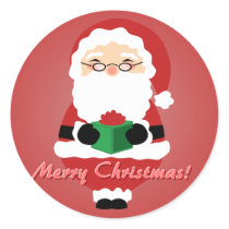 Red Happy Santa Stickers by Customizables Red Happy Santa Stickers