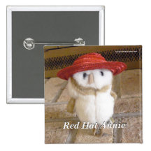 Red Hat Annie Pinback Buttons