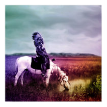 Red Hawk at an Oasis in the Badlands posters