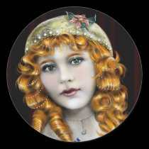 Red Head girl,  Victorian face stickers