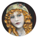 Red Head girl, Victorian face stickers by DeepRedTiger Red Head girl, Victorian face stickers