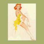 Red Head Pinup Post Cards