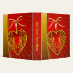 Red Heart and Ribbon Bow Vinyl Binder