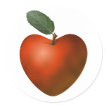 Red Heart Apple - Sticker
