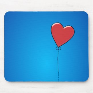 Red Heart Balloon Mousepad