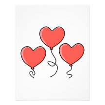 Red Heart Balloons. Custom Invite