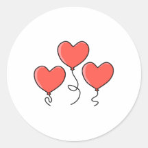 Red Heart Balloons. Sticker