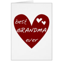 Red Heart Best Grandma Ever T-shirts and Gifts Greeting Cards