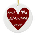 Red Heart Best Grandma Ever T-shirts and Gifts ornament