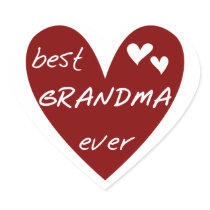 Red Heart Best Grandma Ever T-shirts and Gifts Stickers