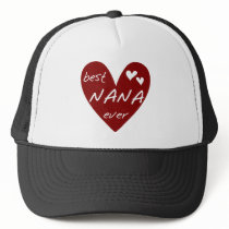 Red Heart Best Nana Ever T-shirts and Gifts Mesh Hats