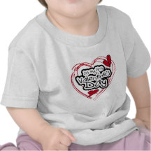 Red Heart Black Text First Valentines Day T-shirts