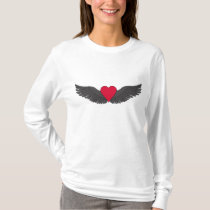 Red Heart Black Wings t-shirts by SimplyUnique Red Heart Black Wings t-shirts