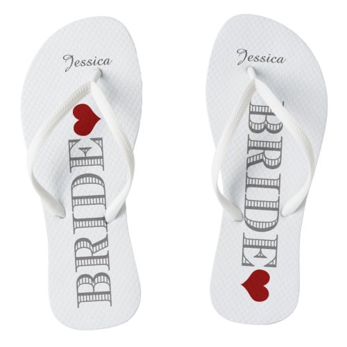 bride flip flops personalized