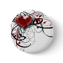 RED HEART PINBACK BUTTONS