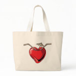 Red Heart Cocktail Drink Love Hearts Canvas Bags