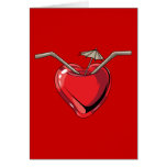 Red Heart Cocktail Drink Love Hearts Cards