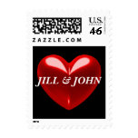 Red heart customizable postage