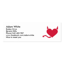 Red heart devil business card templates
