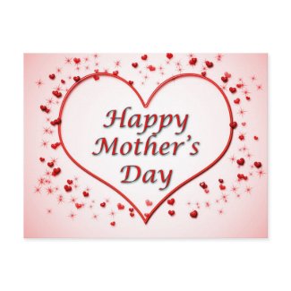 Red heart for mother's day Postcard postcard