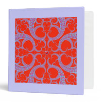 Red Heart Fractal Pattern Binders