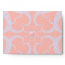 Red Heart Fractal Pattern Envelopes