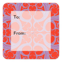 Red Heart Fractal Pattern Sticker
