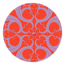 Red Heart Fractal Pattern Stickers