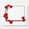 red heart frame - customizable mousepads