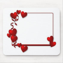 red heart frame - customizable mousepads