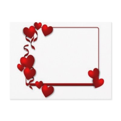 red heart frame - customizable post cards