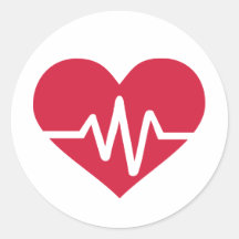 Red heart frequency love round stickers