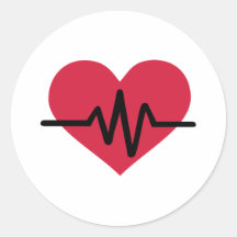 Red heart frequency love stickers