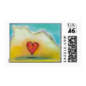 Red heart fun art love romantic Close Enough stamp