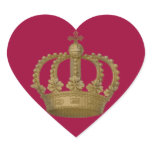 Red Heart Gold Crown Sticker