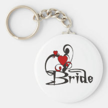 Red Heart Gothic Bride Key Chains