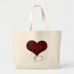 Red Heart Grunge Canvas Bag