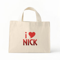 Red Heart I Love Nick Book Bag