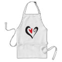 Red Heart in Black Heart aprons