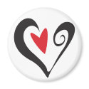 Red Heart in Black Heart magnets by emonation Red Heart in Black Heart magnets