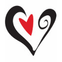 Red Heart in Black Heart t-shirts