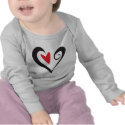Red Heart in Black Heart t-shirts
