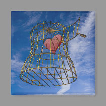 Red heart in cage magnets