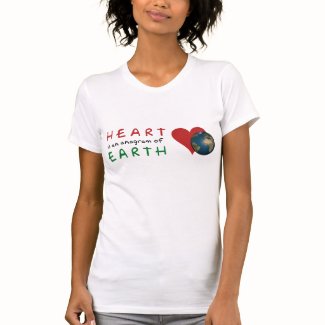 Red Heart is anagram for Green Earth Tee Shirt