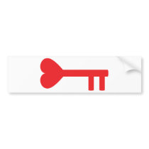 red heart key bumper stickers by Tomaniac red heart key bumper stickers